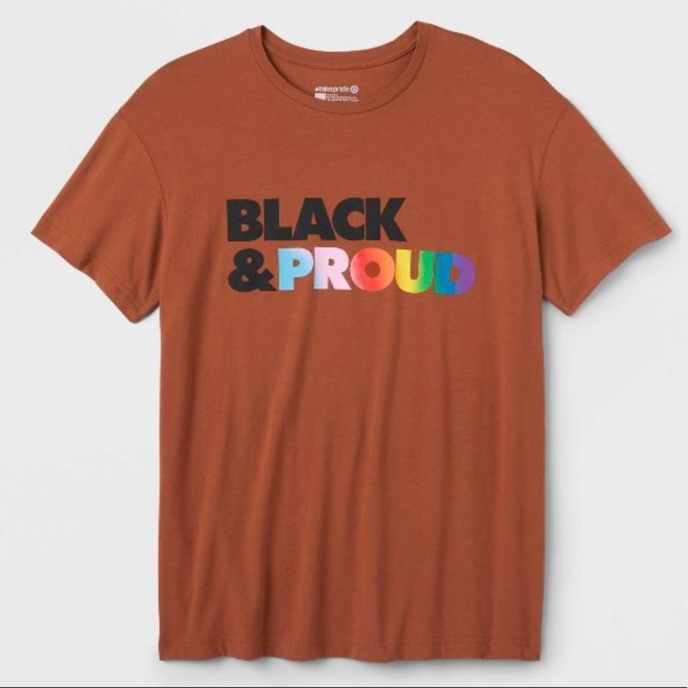 Pride Adult Black and Proud Short Sleeve T-Shirt - Brown